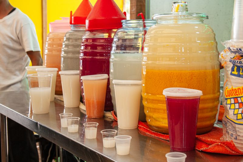Chuys fresh aguas frescas hibiscus and tamarind